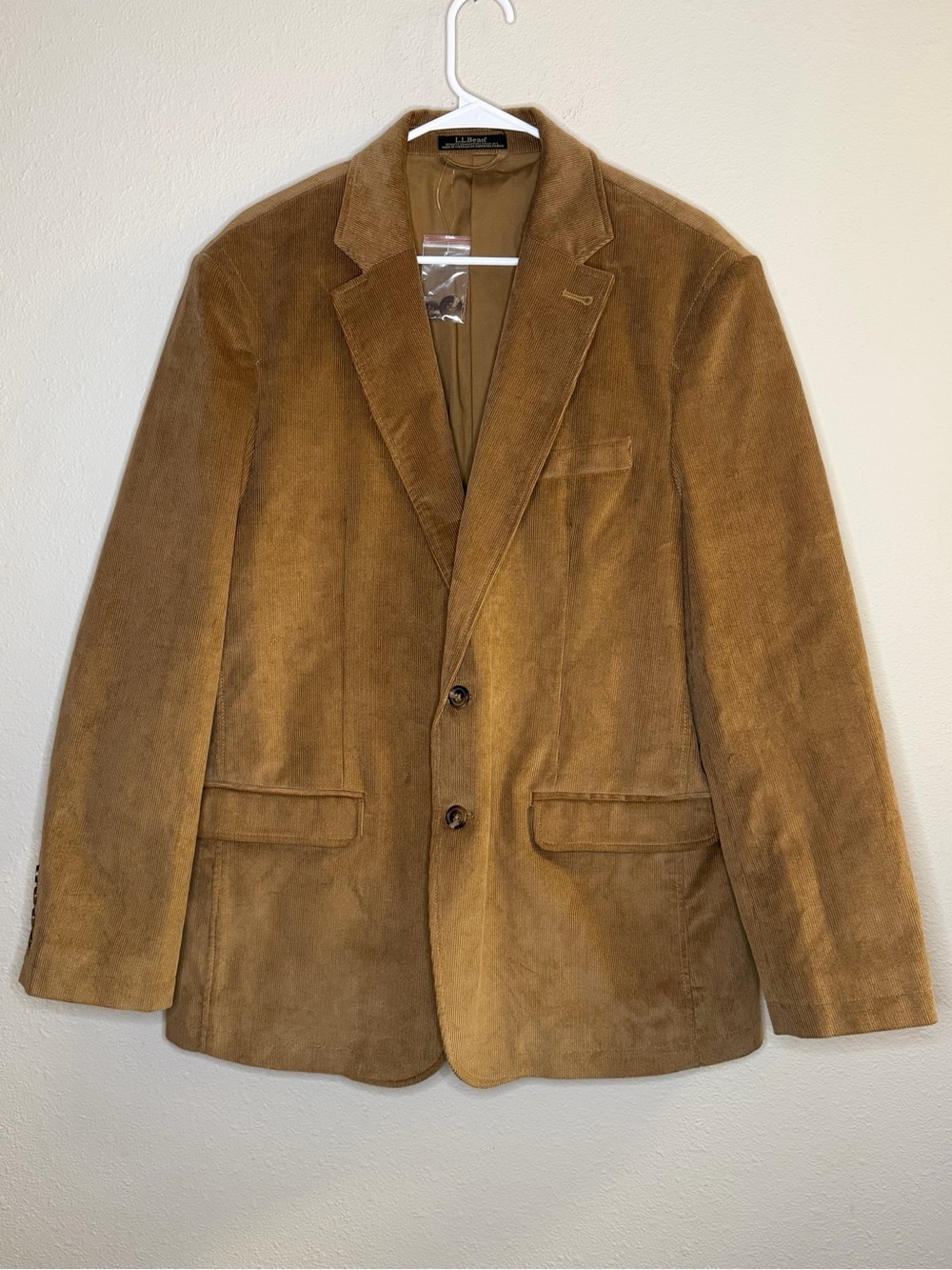 LL Bean Corduroy Blazer Men’s 42 Reg Tan Sport Coat Jacket Classic 285418 VTG